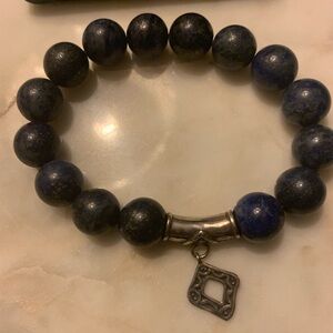 Silpada Blue Lapis Confection Stretch Sterling Silver Bracelet B2812
